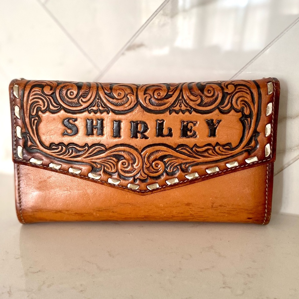 Vintage Tony Lama Tooled Leather Wallet “Shirley”